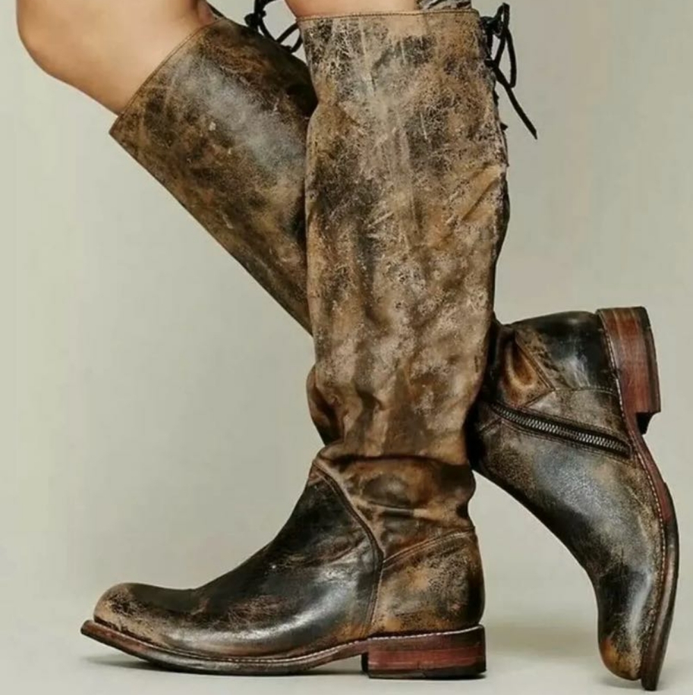 Bed Stu Brown Leather Knee-High Boots
